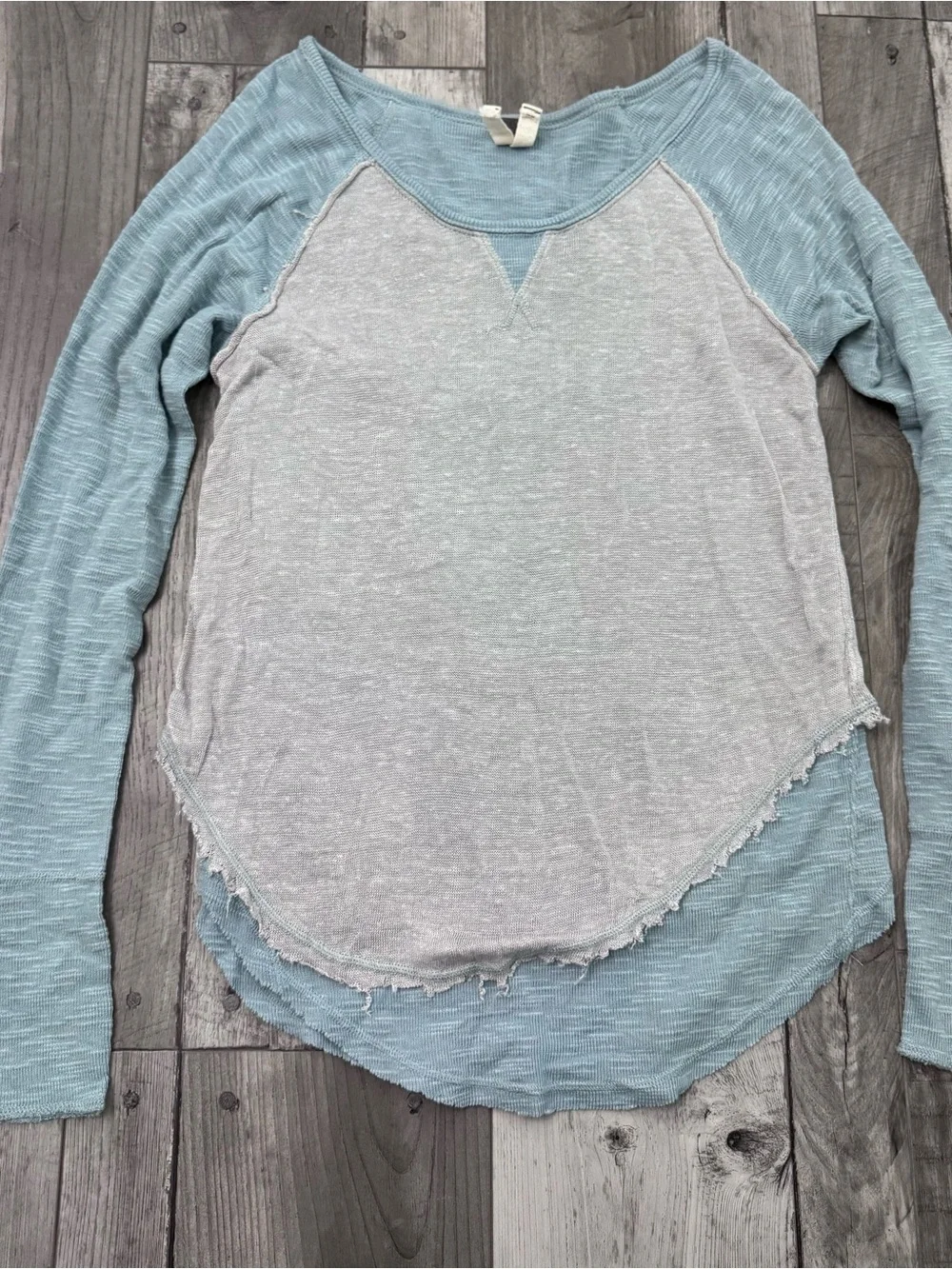 Free People We The Free Friday Feeling Layered Top Distressed Henley Small